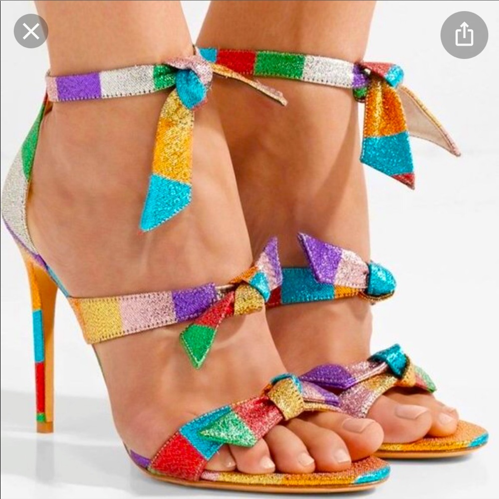 Alexandre Birman Lolita 100 Rainbow Satin sz 38